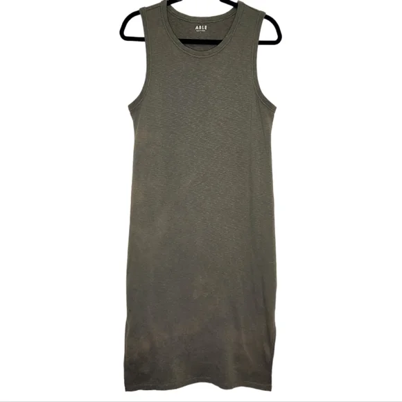 Able | Dresses | Able Straight Fit Sleeveless Midi Dress Green Large Flawed  | Poshmark